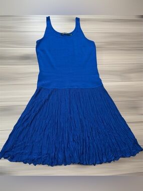 Lauren Ralph Lauren Women's Blue Sleeveless Dress, Size M Stretch Material